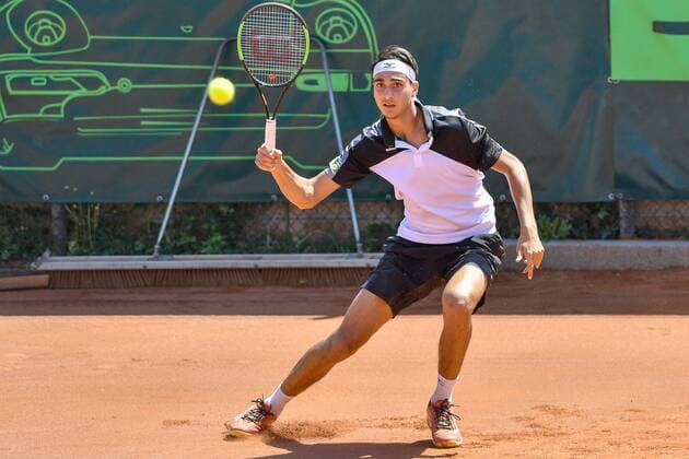GER 1 Tennis Point Bundesliga Men Tennis Eternal Love BW Neuss vs TV Reutlingen 1 05 08 2018 Tennis Eternal Love BW Neuss GER 1 Tennis Point Bundesliga Men Tennis Eternal Love BW Neuss vs TV Reutlingen 1 in the picture Sonego Lorenzo ITA at the forehand shot nph Mauelshagen nph00321
