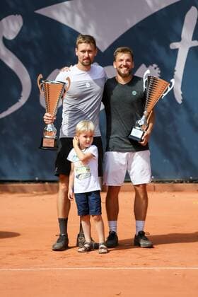 Gdynia, 05.08.2018 Miedzynarodowy Turniej Tenisowy Sopot Open. Final gry podwojnej. Gdynia. Polska, International Tenis ATP Tennis Herren Challenger Sopot Open. Doubles final. Gdynia. Poland, NZ:Mateusz Kowalczyk (POL), Szymon Walkow (POL) Fot. Tomasz Zasinski 058sport.pl NEWSPIX.PL --- Newspix.pl  20180805_C5D_6513_075_ZAS