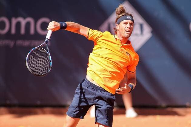 Gdynia, 05.08.2018 Miedzynarodowy Turniej Tenisowy Sopot Open. Final gry pojedynczej. Gdynia. Polska, International Tenis ATP Tennis Herren Challenger Sopot Open. Singles final. Gdynia. Poland, NZ:Daniel Gimena-Traver (ESP) Fot. Tomasz Zasinski 058sport.pl NEWSPIX.PL --- Newspix.pl  20180805_IMG_3643_249_ZAS