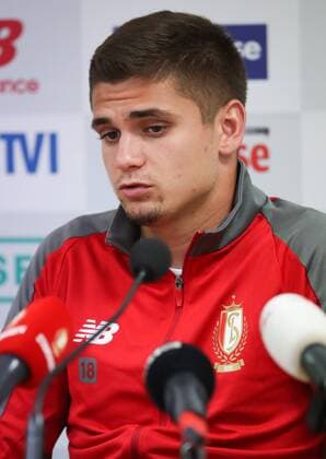 Standard s Razvan Marin pictured during a press conference PK Pressekonferenz of Belgian soccer team Standard de Liege, Monday 06 August 2018 in Liege. The team is preparing for the first leg of the third qualifying round of the UEFA Champions League against Dutch club AFC Ajax. VIRGINIExLEFOUR  x05399476x