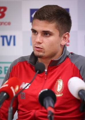 Standard s Razvan Marin pictured during a press conference PK Pressekonferenz of Belgian soccer team Standard de Liege, Monday 06 August 2018 in Liege. The team is preparing for the first leg of the third qualifying round of the UEFA Champions League against Dutch club AFC Ajax. VIRGINIExLEFOUR  x05399477x