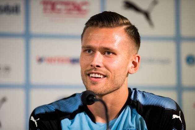 180806 Arn-Ingvi Traustason of Malmö FF during a press conference and practice ahead of the UEFA Champions League qualifying match between Malmö FF and Vidi on August 6, 2018 in Malmö Photo Mathilda Ahlberg BILDBYR N Cop 178  Copyright: MATHILDAxAHLBERG BB180806MA085
