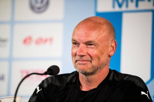 180806 Head coach Uwe Rösler or Malmö FF during a press conference and practice ahead of the UEFA Champions League qualifying match between Malmö FF and Vidi on August 6, 2018 in Malmö Photo Mathilda Ahlberg BILDBYR N Cop 178  Copyright: MATHILDAxAHLBERG BB180806MA088