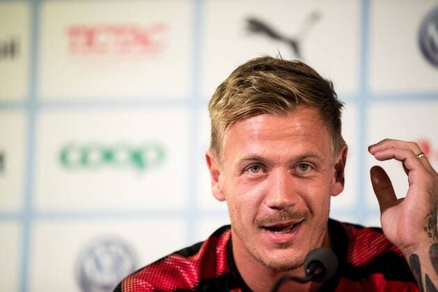180806 Goalkeeper Johan Dahlin of Malmö FF during a press conference ahead of the UEFA Champions League qualifying match between Malmö FF and Vidi on August 6, 2018 in Malmö Photo Mathilda Ahlberg BILDBYR N Cop 178  Copyright: MATHILDAxAHLBERG BB180806MA089