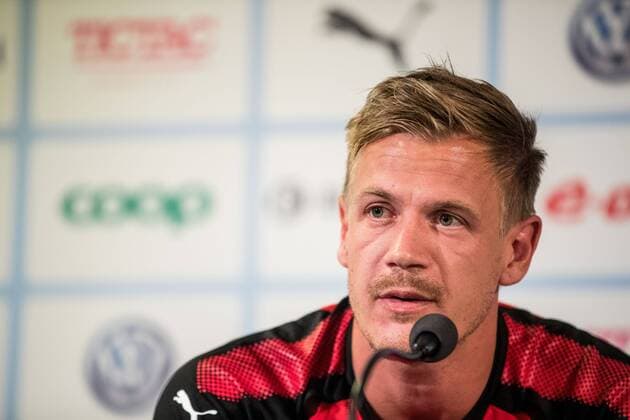 180806 Goalkeeper Johan Dahlin of Malmö FF during a press conference ahead of the UEFA Champions League qualifying match between Malmö FF and Vidi on August 6, 2018 in Malmö Photo Mathilda Ahlberg BILDBYR N Cop 178  Copyright: MATHILDAxAHLBERG BB180806MA090