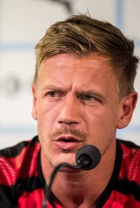 180806 Goalkeeper Johan Dahlin of Malmö FF during a press conference ahead of the UEFA Champions League qualifying match between Malmö FF and Vidi on August 6, 2018 in Malmö Photo Mathilda Ahlberg BILDBYR N Cop 178  Copyright: MATHILDAxAHLBERG BB180806MA093