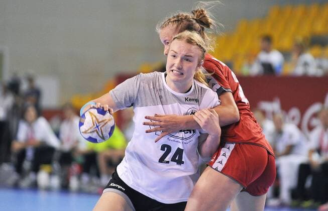 2018.08.07 Kielce Pilka reczna Mlodziezowe Mistrzostwa Swiata w Pilce Recznej Kobiet do lat 18 Niemcy - Austria N z Marie Michalczik Foto Norbert Barczyk PressFocus NEWSPIX.PL 2018.08.07 Kielce Handball IHF Youth U18 Womens World Championship WM Weltmeisterschaft 2018 Germany - Austria Marie Michalczik Credit: Norbert Barczyk PressFocus --- Newspix.pl  20180807NB0042