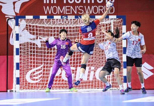 2018.08.07 Kielce Pilka reczna Mlodziezowe Mistrzostwa Swiata w Pilce Recznej Kobiet do lat 18 Norwegia - Chiny N z Tomgyu Zou Foto Rafal Rusek PressFocus 2018.08.07 Kielce Handball IHF Youth U18 Womens World Championship WM Weltmeisterschaft 2018 Norway - China Tomgyu Zou Credit: Rafal Rusek PressFocus NEWSPIX.PL --- Newspix.pl  20180807PF_RR086
