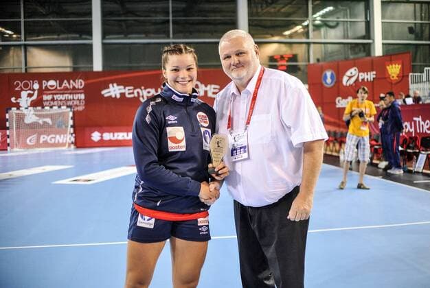 2018.08.07 Kielce Pilka reczna Mlodziezowe Mistrzostwa Swiata w Pilce Recznej Kobiet do lat 18 Norwegia - Chiny N z Kristina Sirum Novak Foto Rafal Rusek PressFocus 2018.08.07 Kielce Handball IHF Youth U18 Womens World Championship WM Weltmeisterschaft 2018 Norway - China Kristina Sirum Novak Credit: Rafal Rusek PressFocus NEWSPIX.PL --- Newspix.pl  20180807PF_RR117