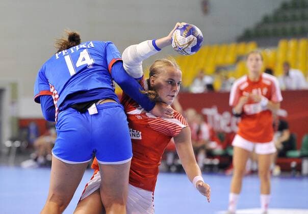 2018.08.07 Kielce Pilka reczna Mlodziezowe Mistrzostwa Swiata w Pilce Recznej Kobiet do lat 18 Dania - Chorwacja N z Foto Norbert Barczyk PressFocus 2018.08.07 Kielce Handball IHF Youth U18 Womens World Championship WM Weltmeisterschaft 2018 Denmark - Croatia Credit: Norbert Barczyk PressFocus NEWSPIX.PL --- Newspix.pl FRANCE OUT!  20180807NB0243