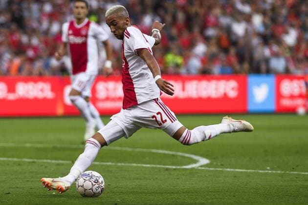 Ajax Hakim Ziyech pictured in action during the soccer match between Belgian Standard de Liege and Dutch AFC Ajax Amsterdam, Tuesday 07 August 2018 in Liege. This is the first leg of the third qualifying round of the UEFA Champions League. LAURIExDIEFFEMBACQ  x05400529x