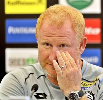 SOCCER - UEFA EL quali, Sturm vs Larnaca GRAZ,AUSTRIA,08.AUG.18 - SOCCER - UEFA Europa League qualification, SK Sturm Graz vs AEK Larnaca, preview, press conference PK Pressekonferenz Sturm. Image shows headcoach Heiko Vogel (Sturm). GEPAxpictures xM.xOberlaender