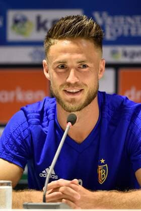 ARNHEM, 08-08-2018, season 2018 2019, GelreDome, qualification for Europa League, press meeting FC Basel in GelreDome stadium, FC Basel player Ricky van Wolfswinkel during the press meeting Training and press meeting FC Basel  x2383349x