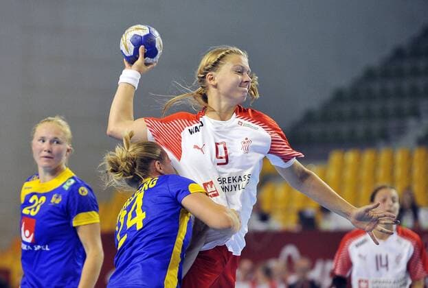 2018.08.08 Kielce Pilka reczna Mlodziezowe Mistrzostwa Swiata w Pilce Recznej Kobiet do lat 18 Szwecja - Dania N z Michala Elsberg Moller Foto Norbert Barczyk PressFocus 2018.08.08 Kielce Handball IHF Youth U18 Womens World Championship WM Weltmeisterschaft 2018 Sweden - Denmark Michala Elsberg Moller Credit: Norbert Barczyk PressFocus NEWSPIX.PL --- Newspix.pl  20180808NB0031
