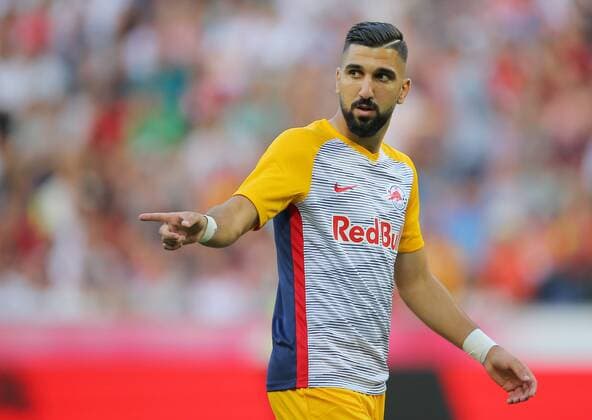 SOCCER - UEFA CL quali, RBS vs Shkendija SALZBURG,AUSTRIA,08.AUG.18 - SOCCER - UEFA Champions League, qualification, Red Bull Salzburg vs KF Shkendija. Image shows Munas Dabbur (RBS). GEPAxpictures xThomasxBachun