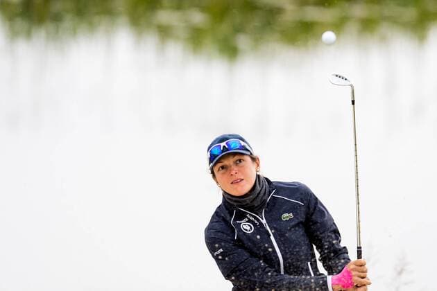 180808 Celine Herbin of France competes in the womens golf team competition during the European Championships on August 8, 2018 in Gleneagles Photo Jon Olav Nesvold BILDBYR N Code JE 160289  Copyright: JONxOLAVxNESVOLD BB180808JE196