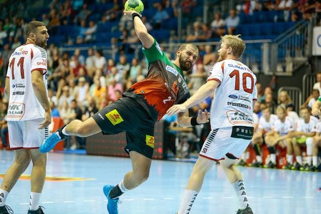 08 08 2018 xtgx Handball Test Match SC Magdeburg HK Malmö emspor v l Zeljko Musa Magdeburg 2 throws Goal scorer scored goal scores the goal GETEC Arena