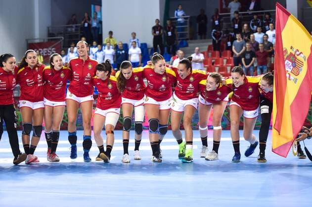 2018.08.08 Kielce Pilka reczna Mlodziezowe Mistrzostwa Swiata w Pilce Recznej Kobiet do lat 18 Czarnogora - Hiszpania N z Foto Lukasz Laskowski PressFocus 2018.08.08 Kielce Handball IHF Youth U18 Womens World Championship WM Weltmeisterschaft 2018 Montenegro - Spain Credit: Lukasz Laskowski PressFocus NEWSPIX.PL --- Newspix.pl FRANCE OUT!  20180808LUK_535