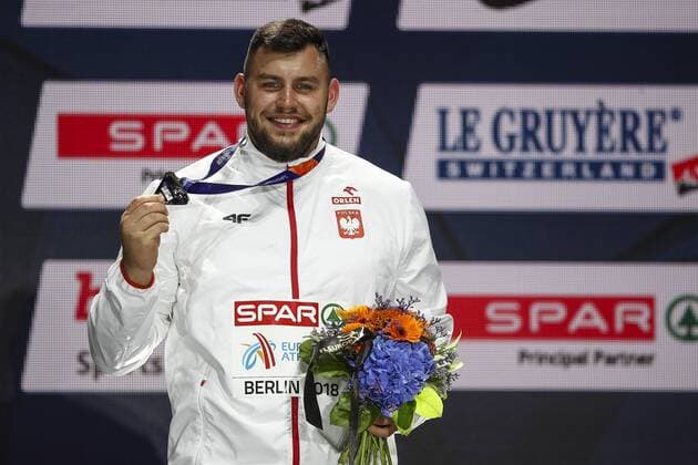 European Athletics Championships Berlin 08 08 2018 Silver in the shot put for Konrad Bukowiecki POL European Athletics Championships on 08.08.18 at the Olympic Stadium in Berlin Germany xakx
