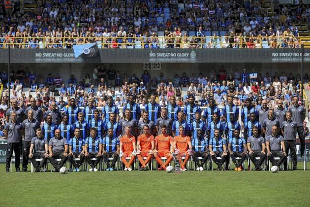 BRUGES, BELGIUM - JULY 08 : Players and staff pictured during the 2018 - 2019 season photo shoot of Club Brugge on July 8, 2018 in Bruges, Belgium. Photo by Benny Proot Isosport Photocall Club Brugge  x2385371x
