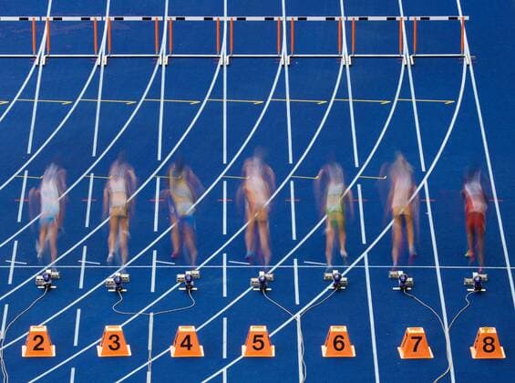 Athletics Berlin 09 08 2018 European Championships European Athletics Championships Day 3 100 m hurdles Womens Ladies Heptathlon Start Feature