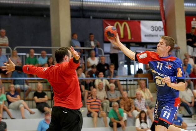 Thomas Hurich ALPLA HC Hard Tim Nothdurft HBW Balingen HBW Balingen vs ALPLA HC Hard Handball Friendlies 2018 2019 09 08 2018 HBW Balingen vs ALPLA HC Hard Handball Friendlies 2018 2019 09 08 2018 Balingen Copyright: xLangerx xEibner-Pressefotox EP_HLR
