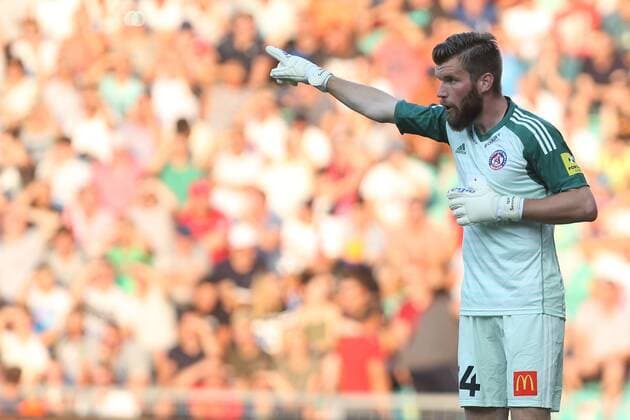 ZILINA 09.08.2018 PILKA NOZNA LIGA EUROPY III RUNDA KWALIFIKACJI THIRD ROUND QUALIFICATION UEFA EUROPA LEAGUE AS TRENCIN - FEYENOORD ROTTERDAM NZ. IGOR SEMRINEC (AS TRENCIN) FOT. MICHAL CHWIEDUK FOKUSMEDIA NEWSPIX.PL --- Newspix.pl  180809CHW011