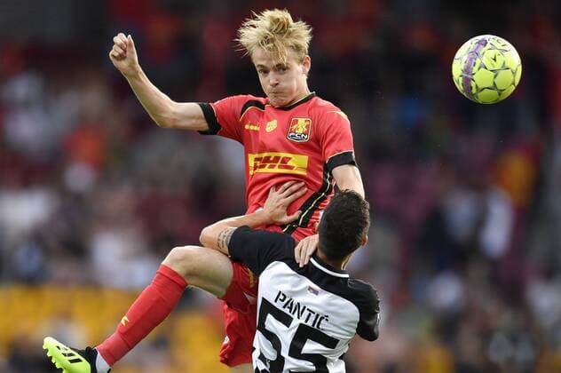 Fußball, EL Qualifikation, FC Nordsjaelland - Partizan Belgrad FC Nordsjaelland vs. Partizan Beograd in UEFA Europa League qualifying in Right to Dream Park in Farum, Denmark, Thursday August 9 2018. Photo: Lars Moeller Ritzau Scanpix , Denmark  Copyright: LarsxMoellerx COP106 spdk20180809-195359-L