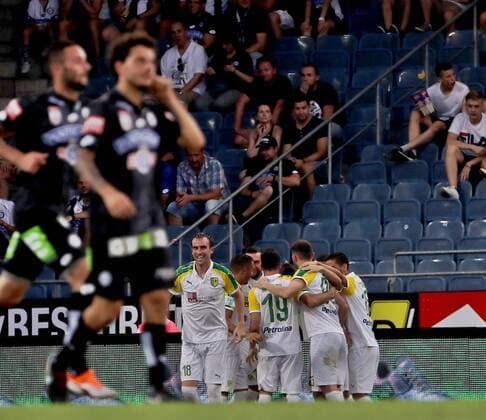 SOCCER - UEFA EL quali, Sturm vs Larnaca GRAZ,AUSTRIA,09.AUG.18 - SOCCER - UEFA Europa League qualification, SK Sturm Graz vs AEK Larnaca. Image shows the rejoicing of Larnaca with Thomas Ioannou (Larnaca). GEPAxpictures xM.xOberlaender