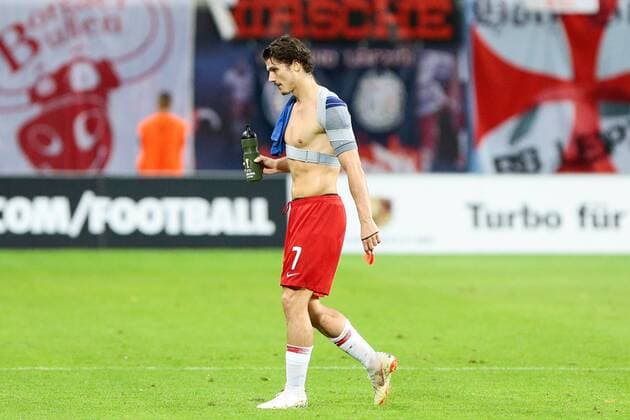 09 08 2018 xtgx Soccer Europa League 3 Qualifying round RB Leipzig CS Universitatea Craiova emspor v 1 Marcel Sabitzer Leipzig 7 with bandage at the shoulder Leipzig