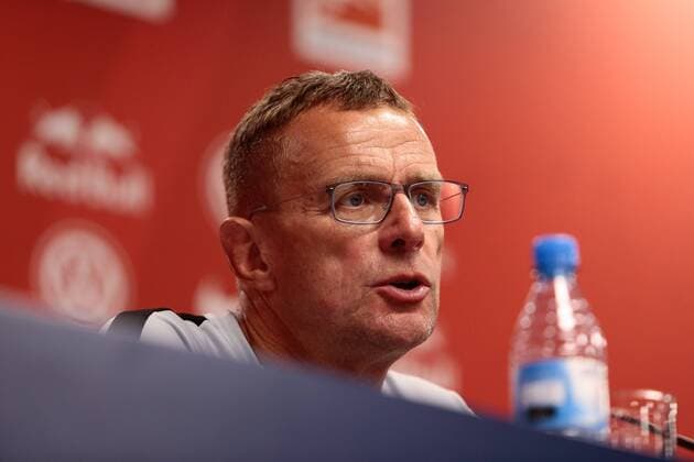 09 08 2018 xtgx Soccer Europa League 3 Qualifying Round RB Leipzig CS Universitatea Craiova emspor v l Ralf Rangnick Leipzig Coach Portrait Portrait Single Image Press Conference PK Leipzig