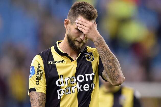 ARNHEM, 09-08-2018, season 2018 2019, GelreDome, Vitesse - Basel 0-1, qualification for Europa League, Vitesse player Tim Matavz disappointed after the match Vitesse - FC Basel Vitesse - Basel  x2386733x