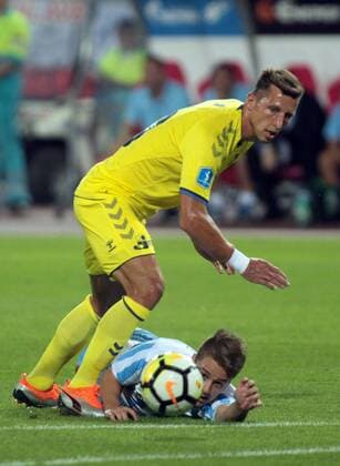 09.08.2018 Belgrade(Serbia) FK Spartak Subotica-Brondby IF Europa League 3rd leg qualifiiers men s football Kamil Wilczek(above)Brondby IF, David Dundjerski (down) FK Spartak Subotica : 