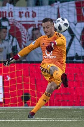 ZILINA, Slovakia, 09-08-2018, football, Europa League, season 2018 2019, Feyenoord goalkeeper Justin Bijlow , during the match Trencin - Feyenoord Trencin - Feyenoord  x2386916x