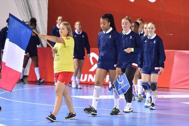 2018.08.11 Kielce Pilka reczna Mlodziezowe Mistrzostwa Swiata w Pilce Recznej Kobiet do lat 18 Francja - Kazachstan N z Foto Lukasz Laskowski PressFocus 2018.08.11 Kielce Handball IHF Youth U18 Womens World Championship WM Weltmeisterschaft 2018 France v Kazakhstan Credit: Lukasz Laskowski PressFocus NEWSPIX.PL --- Newspix.pl france out!  20180811LUK_005