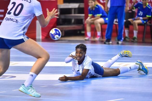 2018.08.11 Kielce Pilka reczna Mlodziezowe Mistrzostwa Swiata w Pilce Recznej Kobiet do lat 18 Francja - Kazachstan N z LOUIS Marie Foto Lukasz Laskowski PressFocus 2018.08.11 Kielce Handball IHF Youth U18 Womens World Championship WM Weltmeisterschaft 2018 France v Kazakhstan LOUIS Marie Credit: Lukasz Laskowski PressFocus NEWSPIX.PL --- Newspix.pl france out!  20180811LUK_019