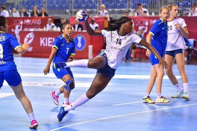 2018.08.11 Kielce Pilka reczna Mlodziezowe Mistrzostwa Swiata w Pilce Recznej Kobiet do lat 18 Francja - Kazachstan N z OUATTARA Adja Foto Lukasz Laskowski PressFocus 2018.08.11 Kielce Handball IHF Youth U18 Womens World Championship WM Weltmeisterschaft 2018 France v Kazakhstan OUATTARA Adja Credit: Lukasz Laskowski PressFocus NEWSPIX.PL --- Newspix.pl france out!  20180811LUK_026