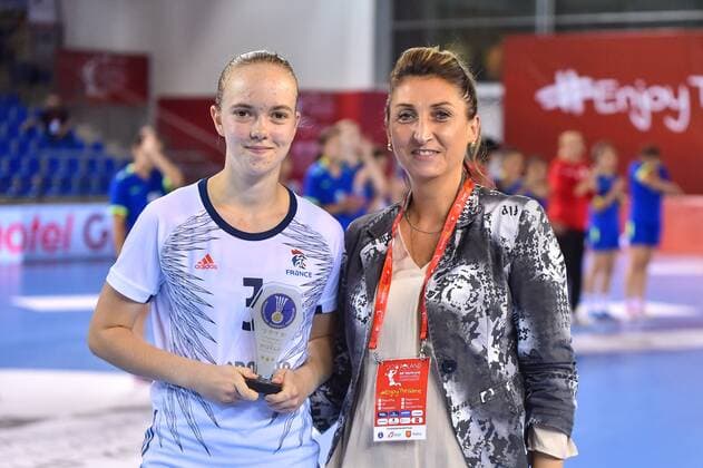 2018.08.11 Kielce Pilka reczna Mlodziezowe Mistrzostwa Swiata w Pilce Recznej Kobiet do lat 18 Francja - Kazachstan N z LEBLEVEC Julie Foto Lukasz Laskowski PressFocus 2018.08.11 Kielce Handball IHF Youth U18 Womens World Championship WM Weltmeisterschaft 2018 France v Kazakhstan LEBLEVEC Julie Credit: Lukasz Laskowski PressFocus NEWSPIX.PL --- Newspix.pl france out!  20180811LUK_046