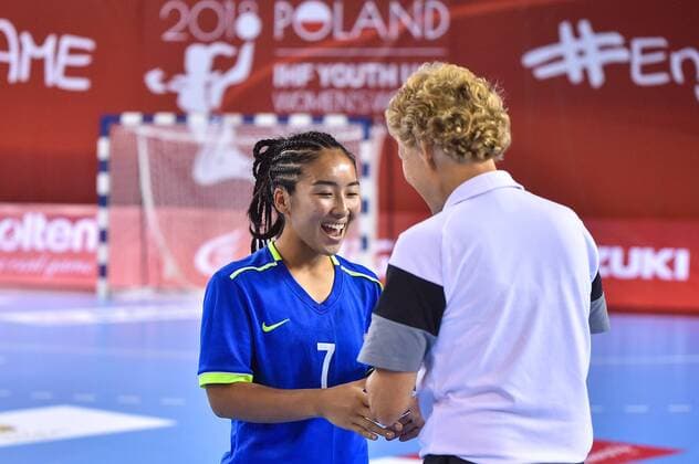 2018.08.11 Kielce Pilka reczna Mlodziezowe Mistrzostwa Swiata w Pilce Recznej Kobiet do lat 18 Francja - Kazachstan N z ZHAPAROVA Aida Foto Lukasz Laskowski PressFocus 2018.08.11 Kielce Handball IHF Youth U18 Womens World Championship WM Weltmeisterschaft 2018 France v Kazakhstan ZHAPAROVA Aida Credit: Lukasz Laskowski PressFocus NEWSPIX.PL --- Newspix.pl france out!  20180811LUK_047