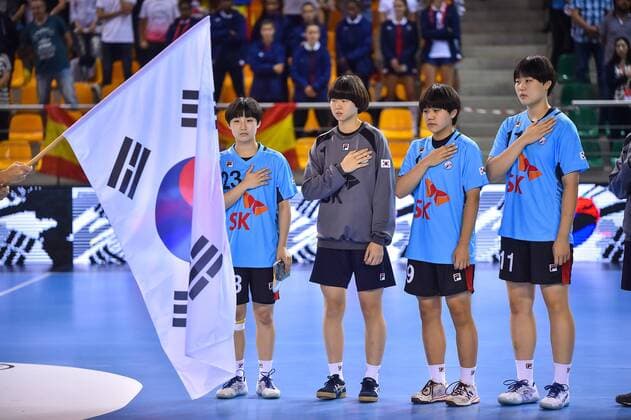 2018.08.11 Kielce Pilka reczna Mlodziezowe Mistrzostwa Swiata w Pilce Recznej Kobiet do lat 18 Hiszpania - Korea N z Foto Lukasz Laskowski PressFocus 2018.08.11 Kielce Handball IHF Youth U18 Womens World Championship WM Weltmeisterschaft 2018 Spain v Korea Credit: Lukasz Laskowski PressFocus NEWSPIX.PL --- Newspix.pl france out!  20180811LUK_059