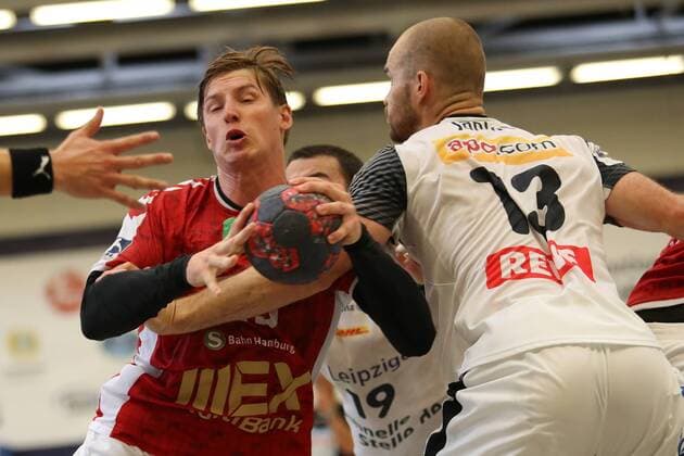 Jan Forstbauer No 23 Handball Sport Club Hamburg vs Maximilian Janke No 13 SC DHfK Leipzig Schneverdingen Germany Copyright: xAgentur54Gradx xSpeedphotosx
