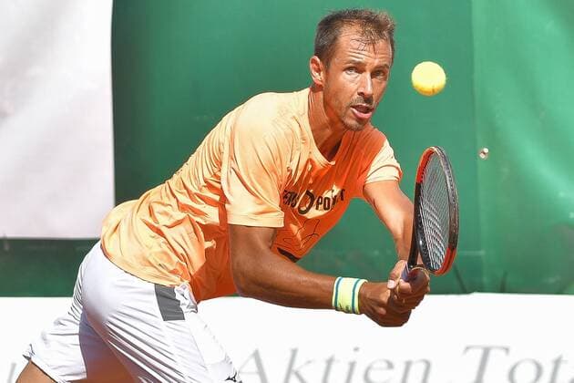 12 08 2018 GER Allpresan Rochus Club BL vs Badwerk Gladbacher HTC 12 08 2018 GER Allpresan Rochusclub BL Team vs Badwerk Gladbacher HTC Rosol Lukas CZE on the backhand nph Mauelshagen nph00321