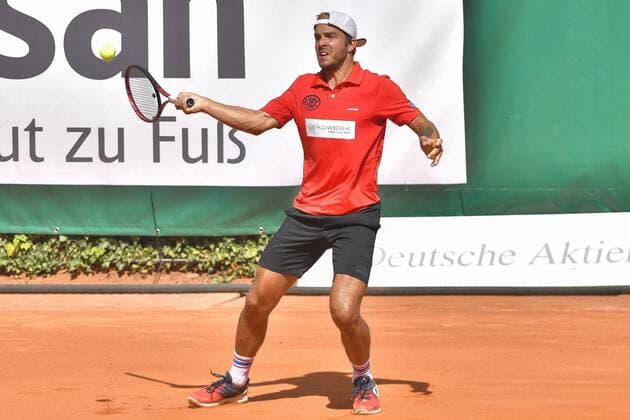 12 08 2018 GER Allpresan Rochus Club BL vs Badwerk Gladbacher HTC 12 08 2018 GER Allpresan Rochusclub BL Team vs Badwerk Gladbacher HTC pictured Martin Andrej SVK at the forehand shot nph Mauelshagen nph00321
