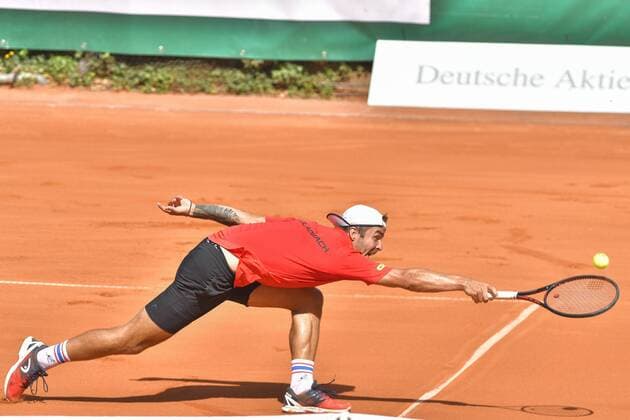 12 08 2018 GER Allpresan Rochus Club BL vs Badwerk Gladbacher HTC 12 08 2018 GER Allpresan Rochusclub BL Team vs Badwerk Gladbacher HTC pictured Martin Andrej SVK on the backhand nph Mauelshagen nph00321