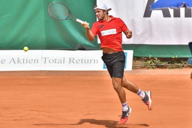 12 08 2018 GER Allpresan Rochus Club BL vs Badwerk Gladbacher HTC 12 08 2018 GER Allpresan Rochusclub BL Team vs Badwerk Gladbacher HTC pictured Martin Andrej SVK at the forehand shot nph Mauelshagen nph00321