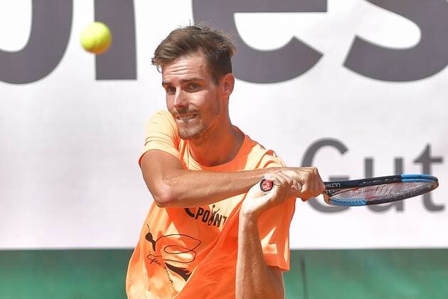 12 08 2018 GER Allpresan Rochus Club BL vs Badwerk Gladbacher HTC 12 08 2018 GER Allpresan Rochusclub BL Team vs Badwerk Gladbacher HTC pictured Moraing Mats GER on forehand strike nph Mauelshagen nph00321