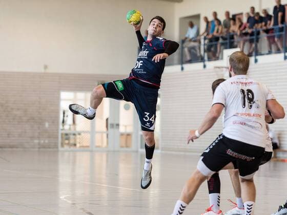 Sandro Muench H2KU 34 H2KU Herrenberg vs SV 64 Zweibruecken Handball Oberliga Test match 2018 2019 12 08 2018 SG H2KU Herrenberg against SV 64 Zweibruecken Handball Oberliga Test match 2018 2019 12 08 2018 Haslach Copyright: xEIBNER SaschaxWaltherx EP_SWA