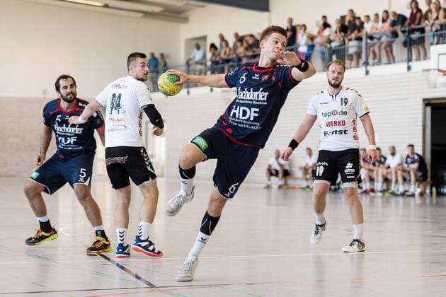 Marvin Seeger H2KU 06 SG H2KU Herrenberg vs SV 64 Zweibruecken Handball Oberliga Test match 2018 2019 12 08 2018 SG H2KU Herrenberg against SV 64 Zweibruecken Handball Oberliga Test match 2018 2019 12 08 2018 Haslach Copyright: xEIBNER SaschaxWaltherx EP_SWA