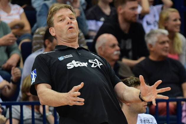 Germany Hamburg Barclaycard Arena Handball Heroes of the Handball THW Kiel FC Barcelona Coach Alfred Gislason THW