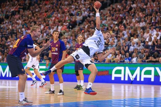 Germany Hamburg Barclaycard Arena Handball Heroes of the Handball THW Kiel FC Barcelona Hendrik Pekeler THW Aron Palmarsson FC B